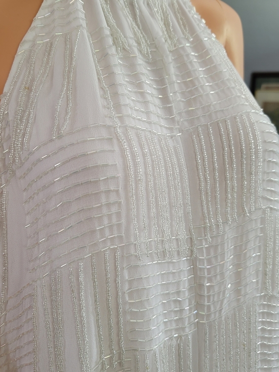 ASOS Pants - ASOS White jumpsuit with white beads